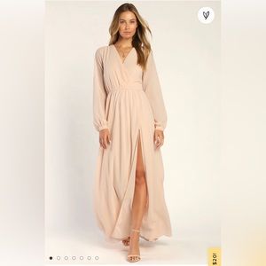 Lulu’s wondrous water lilies blush pink maxi dress